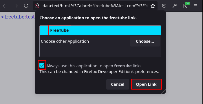 Freetube option available
